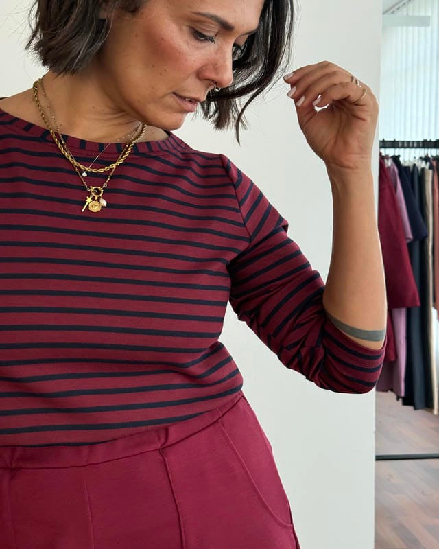 Maglia a righe in punto milano