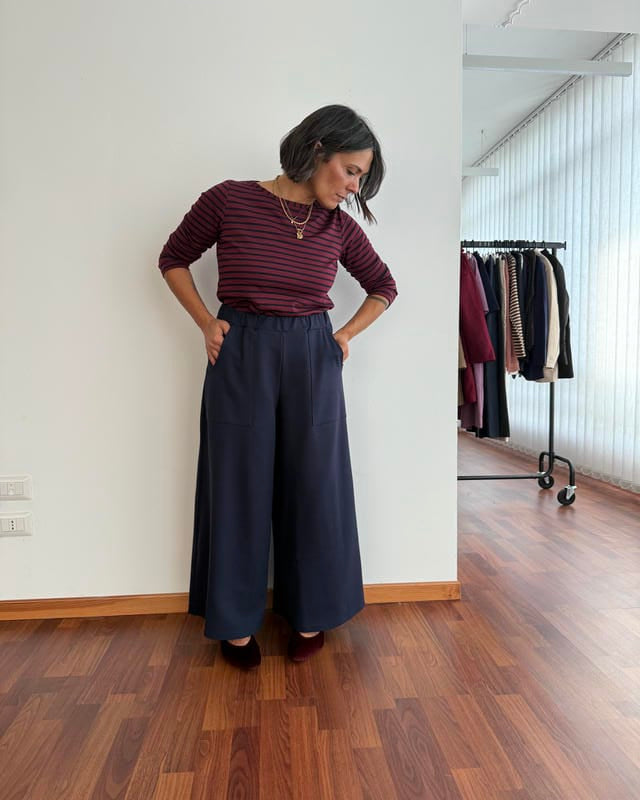 Maglia a righe in punto milano