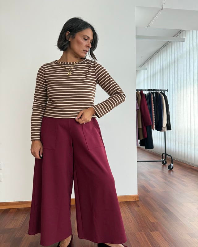 Maglia a righe in punto milano