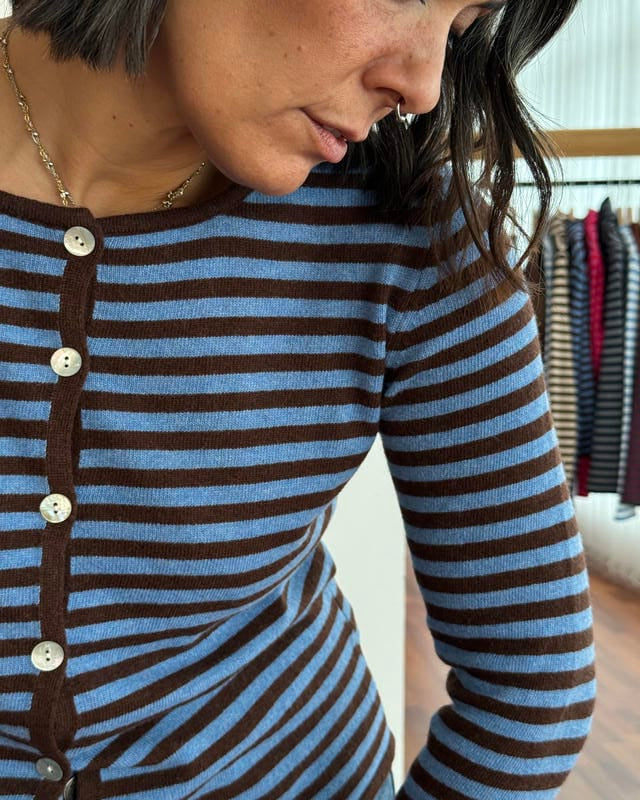 Cardigan righe piccole