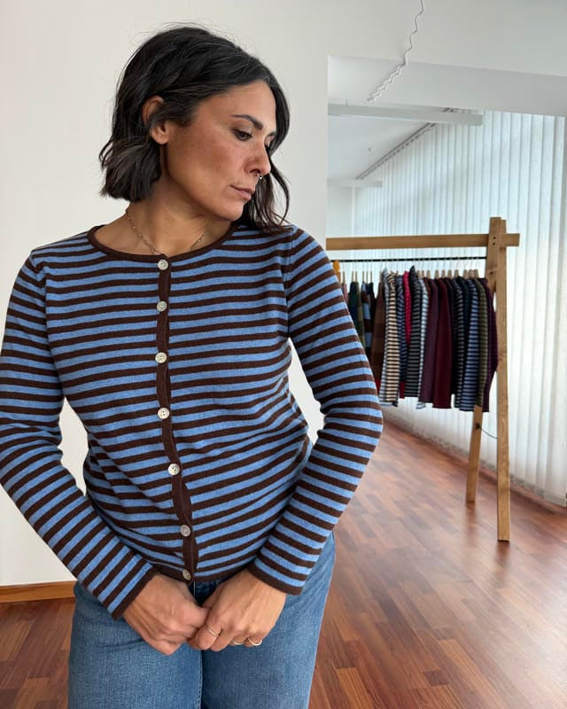 Cardigan righe piccole
