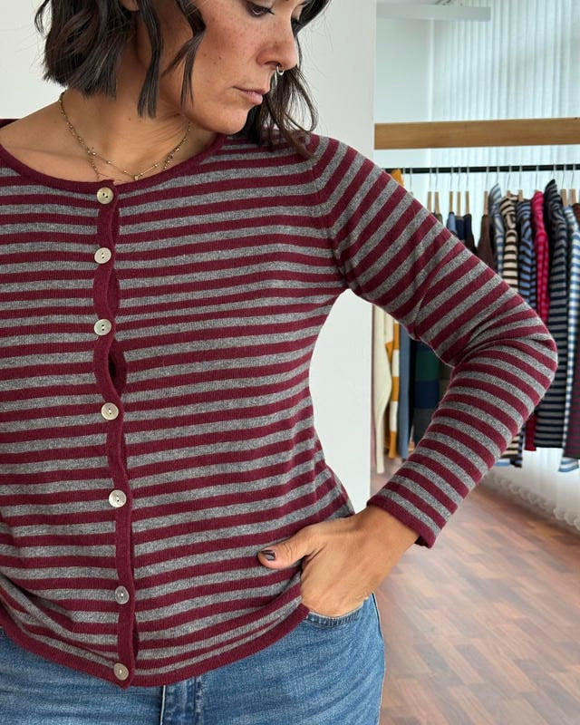 Cardigan righe piccole