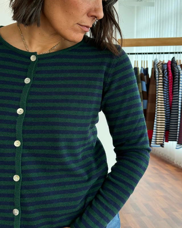Cardigan righe piccole