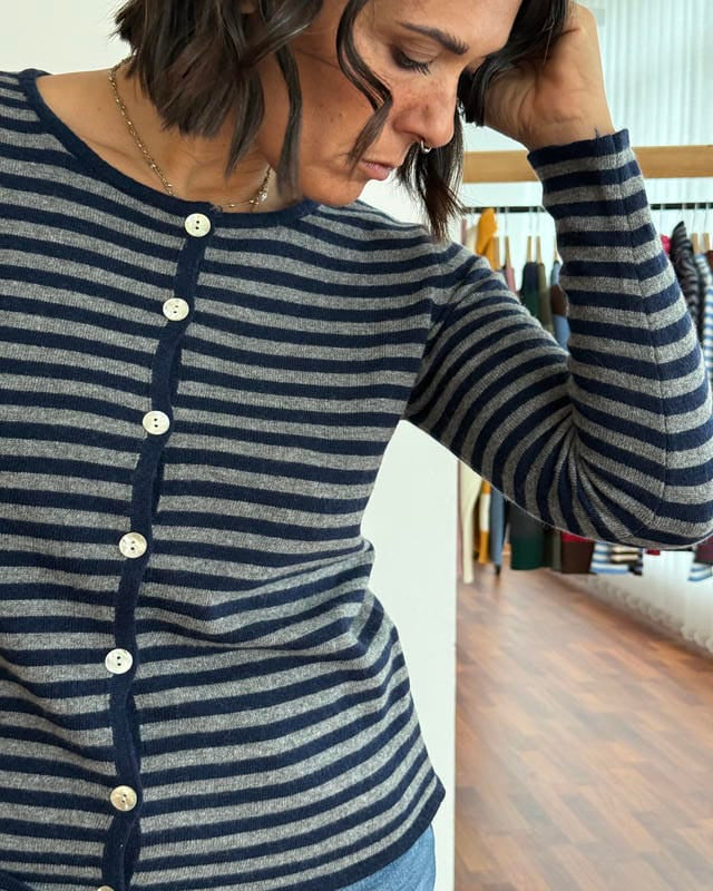 Cardigan righe piccole