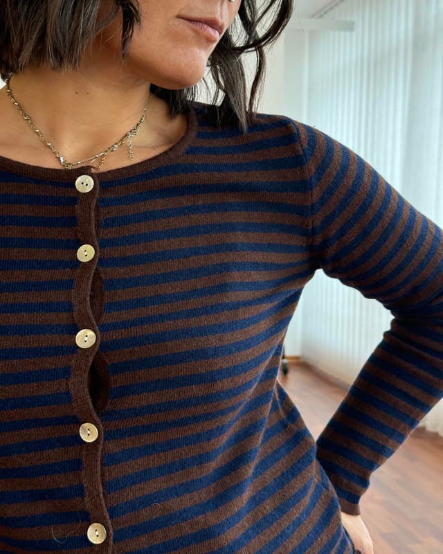 Cardigan righe piccole