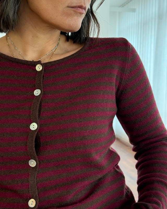 Cardigan righe piccole