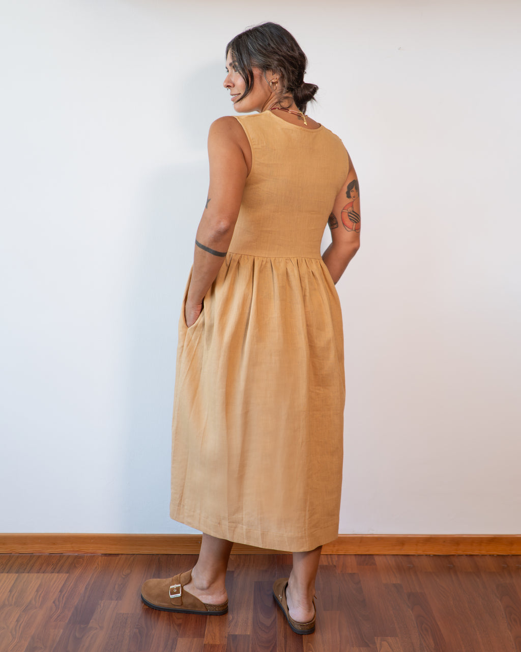 PREORDINE. Abito midi in lino