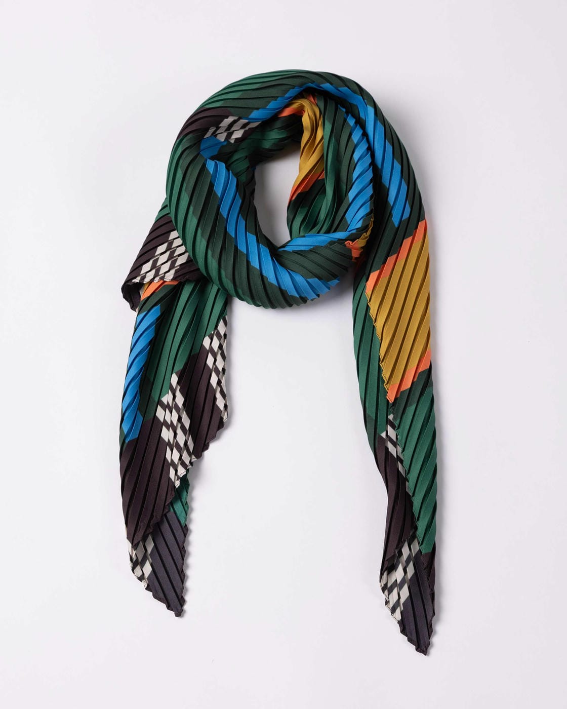Foulard in raso plissettato