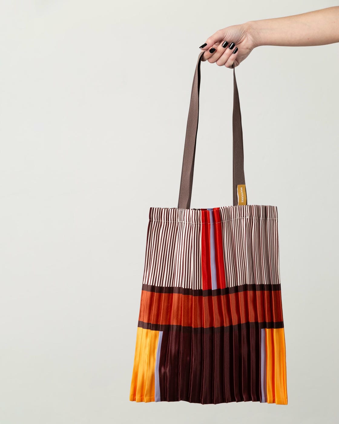 Tote bag in raso plissettato