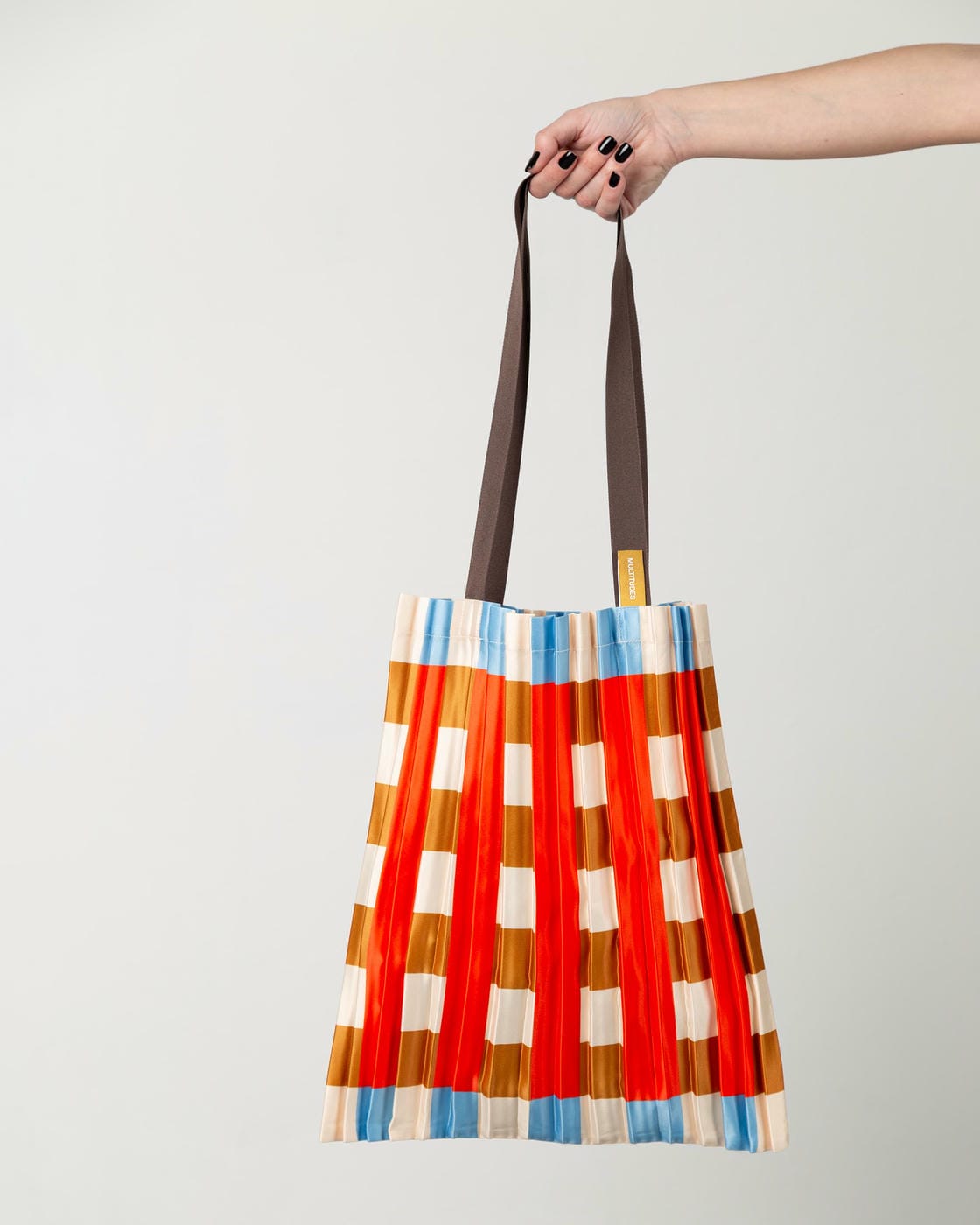 Tote bag in raso plissettato