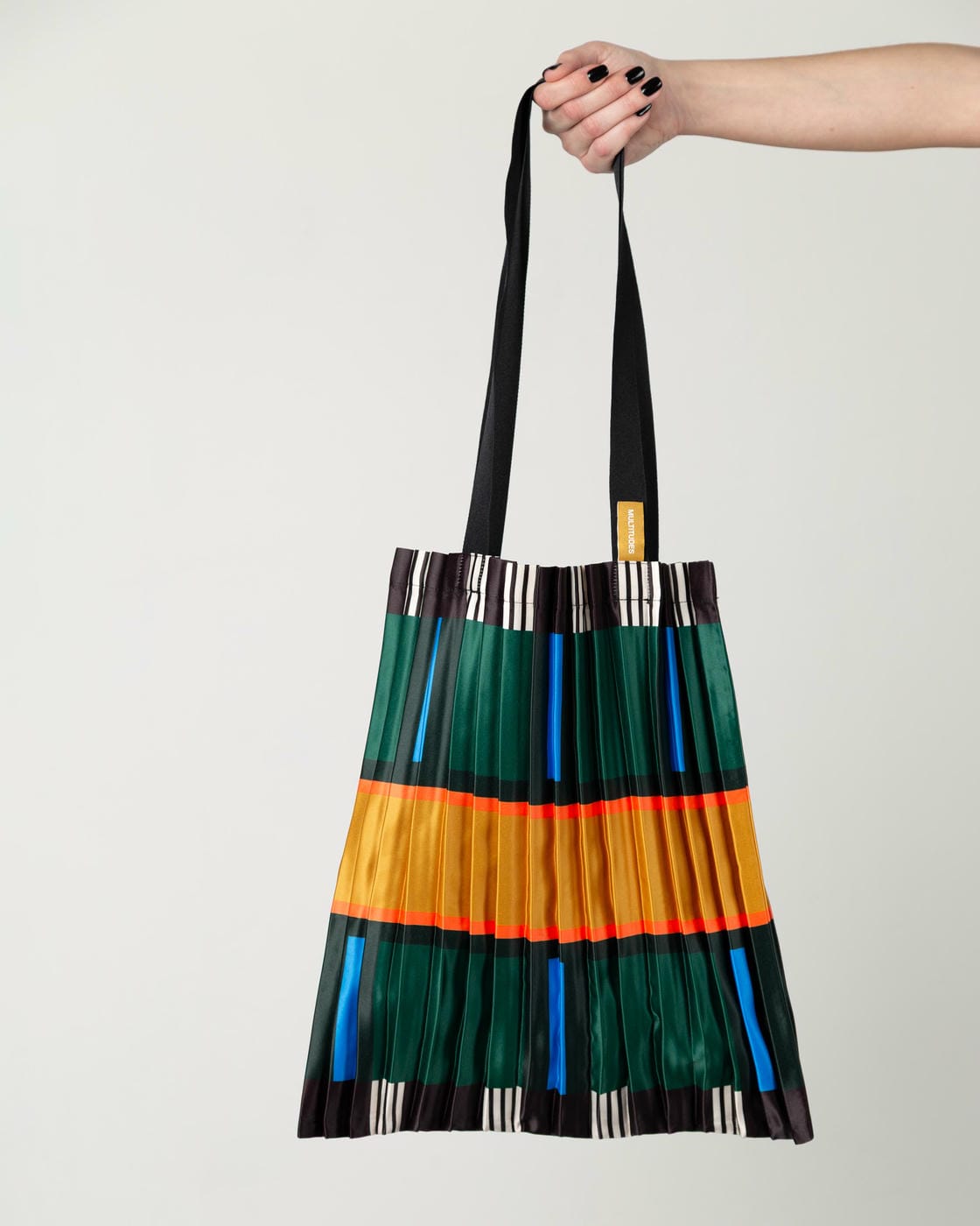 Tote bag in raso plissettato