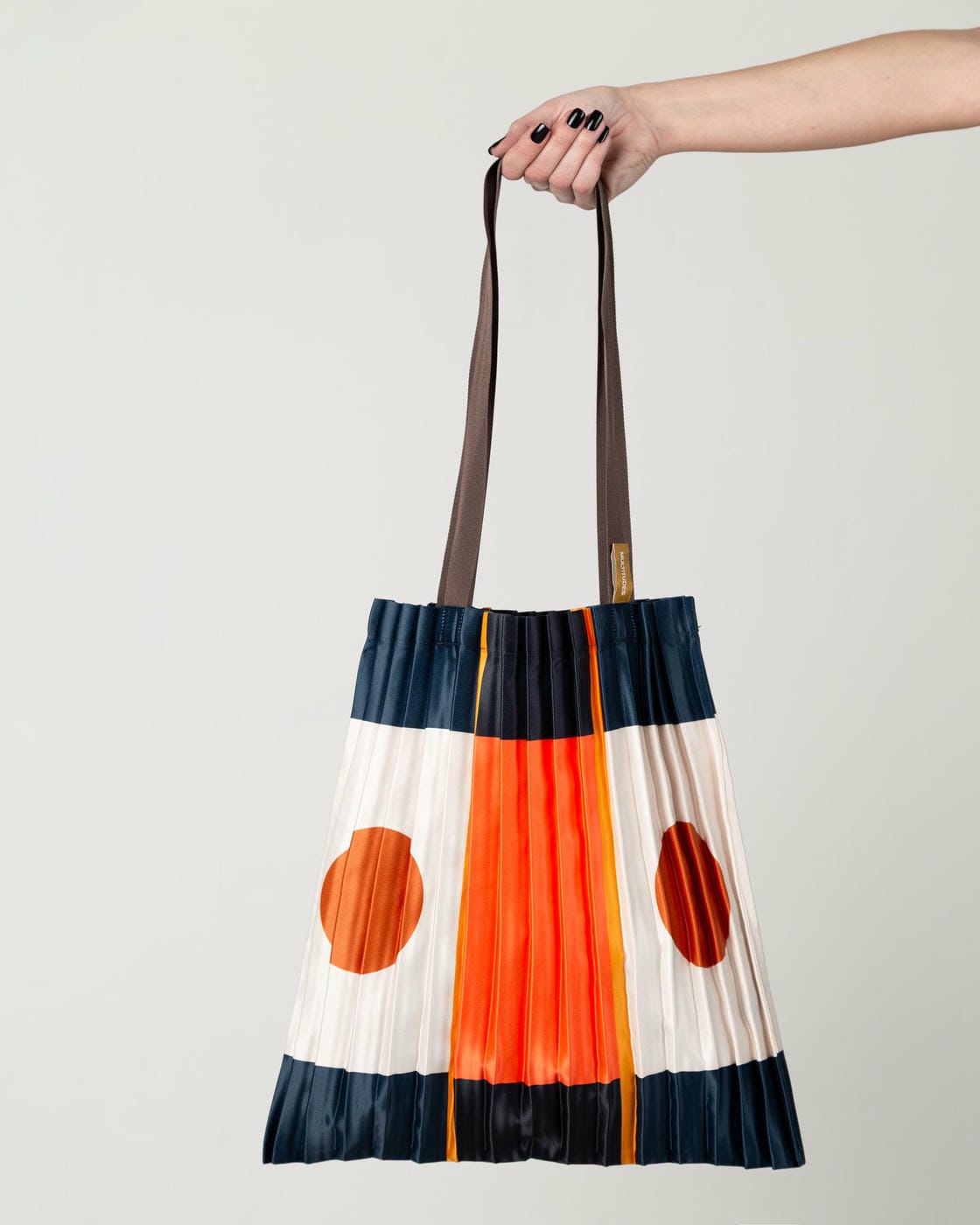 Tote bag in raso plissettato
