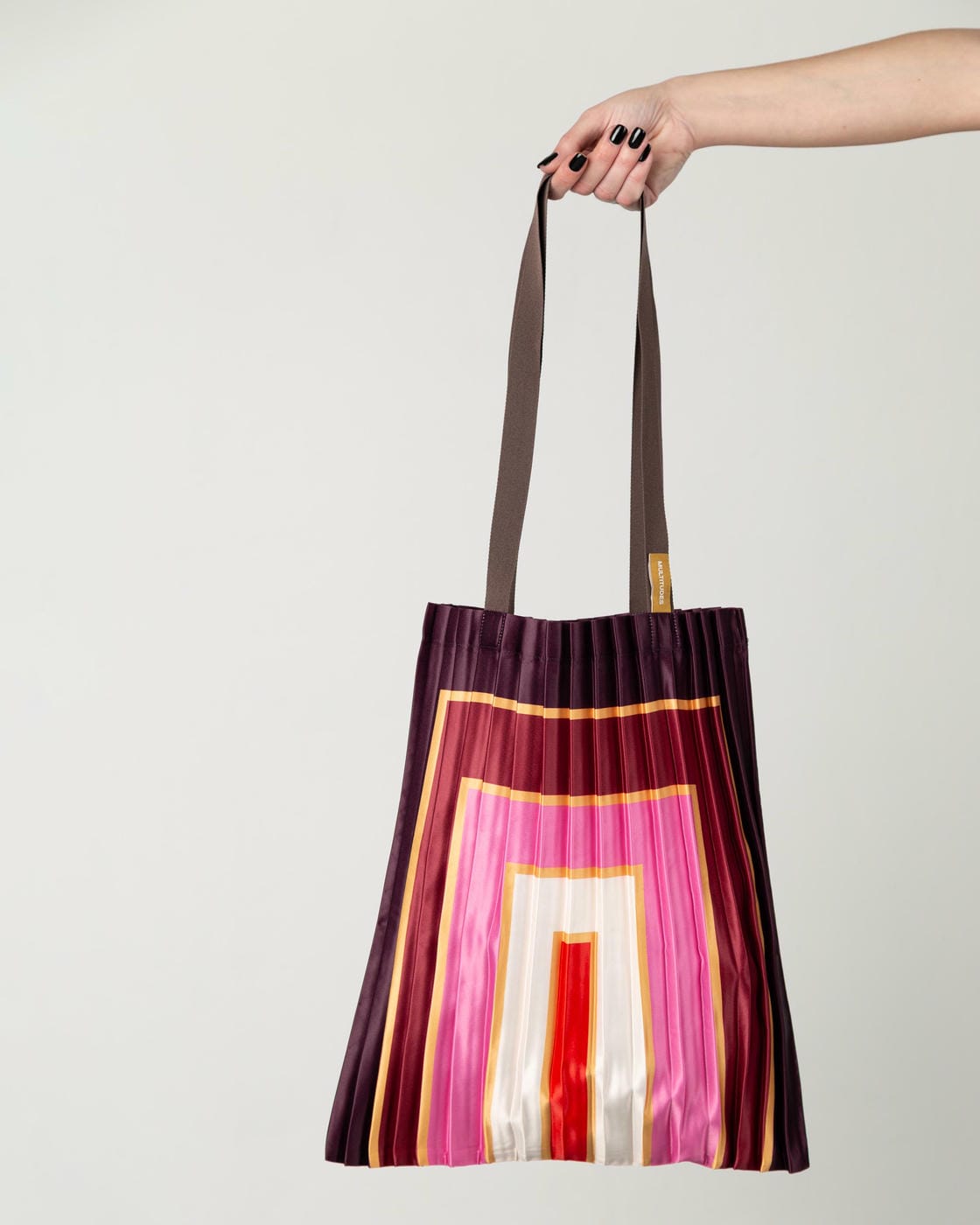 Tote bag in raso plissettato