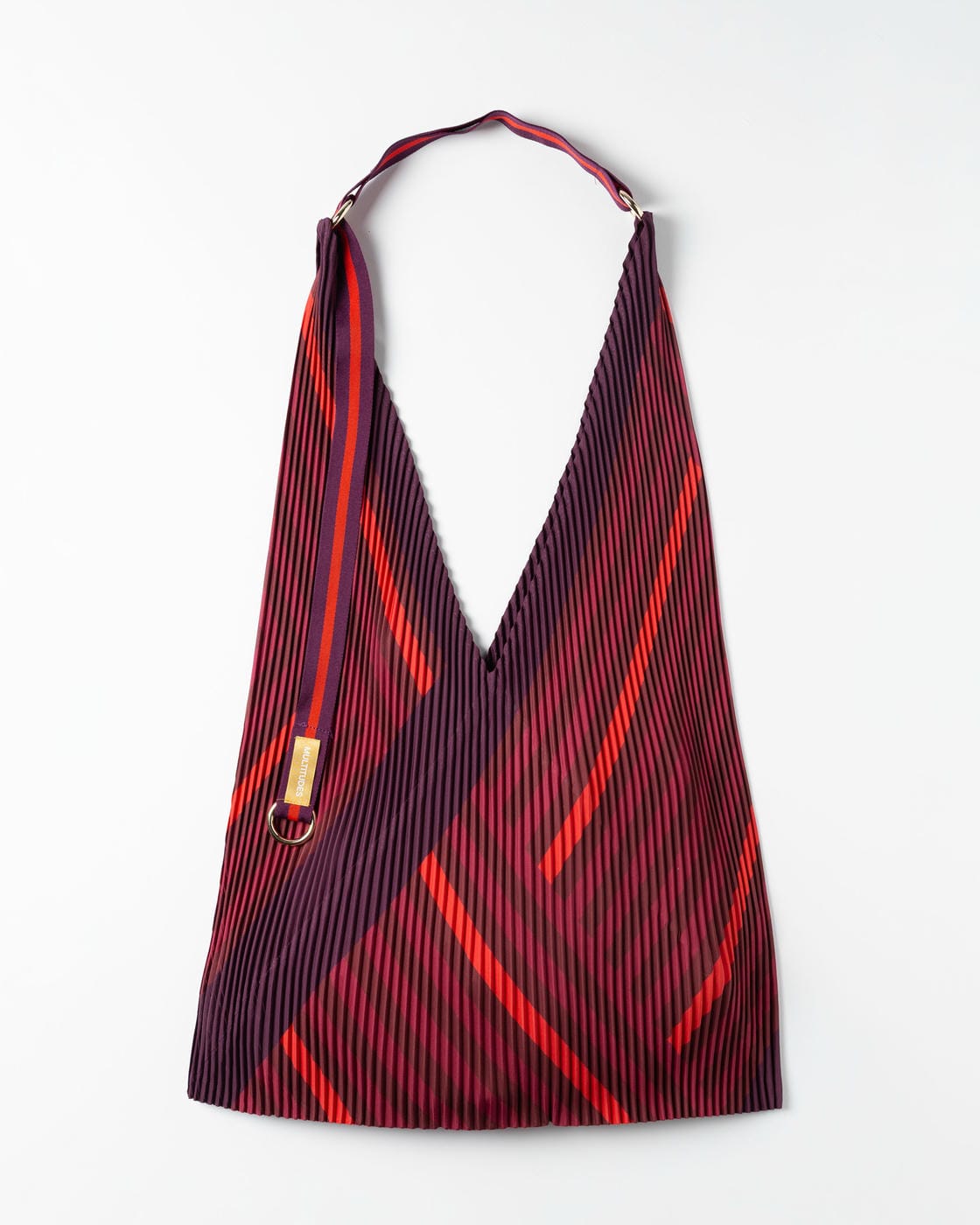 Y bag in raso plissettato