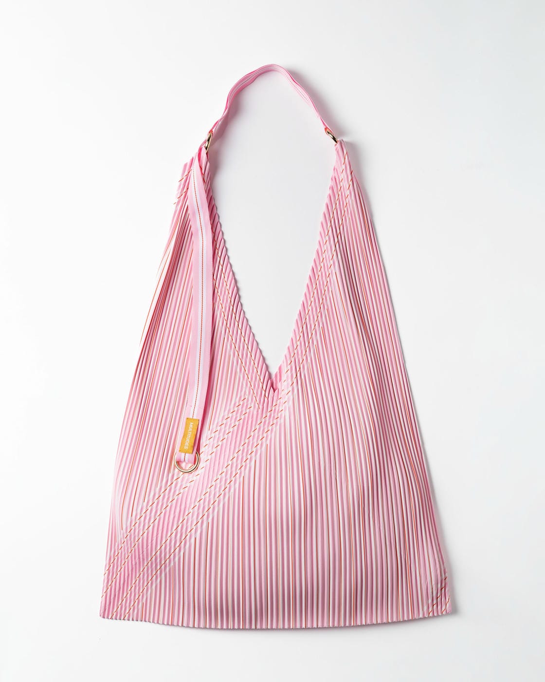 Y bag in raso plissettato