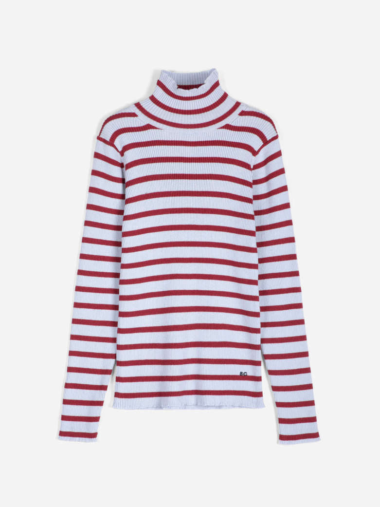 Maglione a collo alto a righe