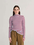 Maglione a collo alto a righe