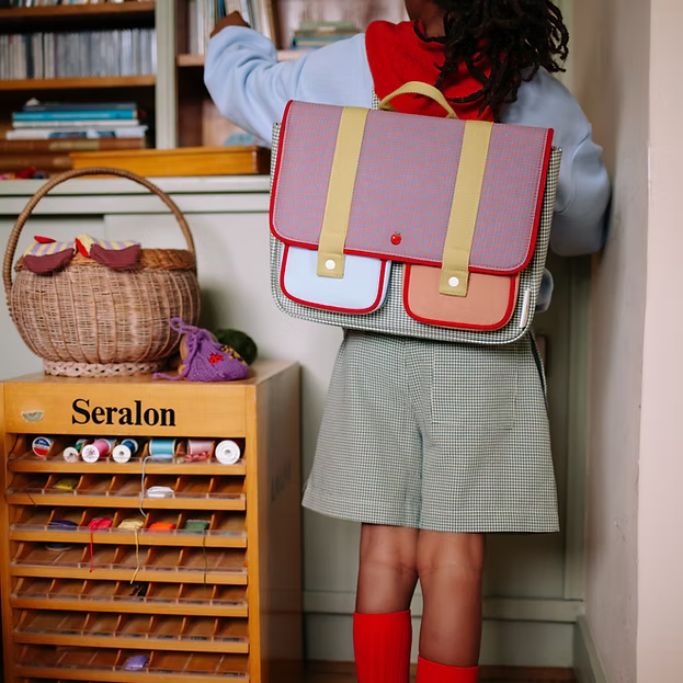 Cartella scuola per bambini color block